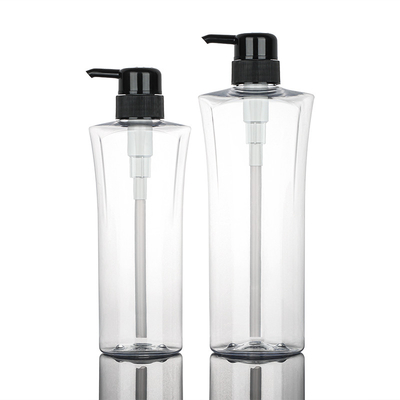 بطری لوسیون آرایشی سیلندر شفاف 400ML 600ML پمپ سیاه