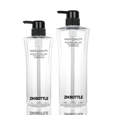 بطری لوسیون آرایشی سیلندر شفاف 400ML 600ML پمپ سیاه