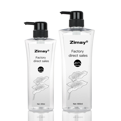 بطری لوسیون آرایشی سیلندر شفاف 400ML 600ML پمپ سیاه