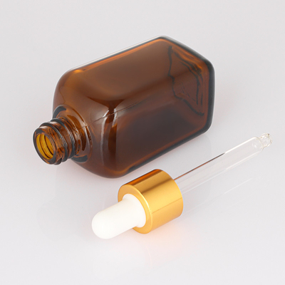 مواد شیشه ای مربعی بطری قطره چکان روغن موی قابل شارژ مجدد 50 میلی لیتری را سفارشی کنید