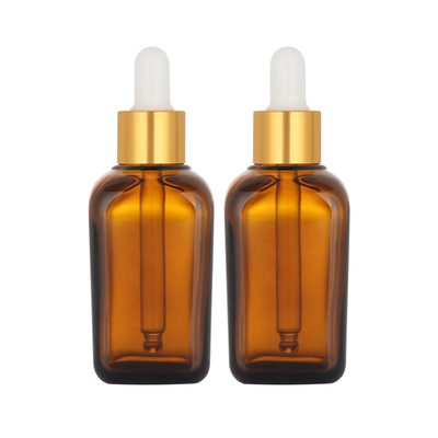 مواد شیشه ای مربعی بطری قطره چکان روغن موی قابل شارژ مجدد 50 میلی لیتری را سفارشی کنید