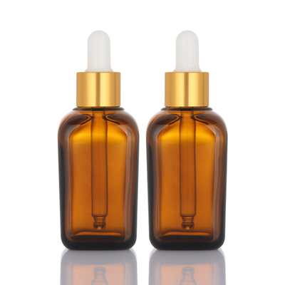 مواد شیشه ای مربعی بطری قطره چکان روغن موی قابل شارژ مجدد 50 میلی لیتری را سفارشی کنید