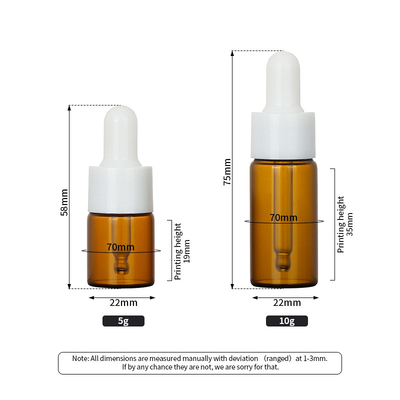 بطری قطره چکان لوازم آرایشی حکاکی 1 اونس ظرفیت Amber Clear Round