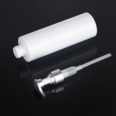 ژل دوش PET سفید گرد 200 میلی لیتری 500 میلی لیتری Silver Top Serum Conditioner Plastic Shampoo Pump Skincare Packaging Bottle