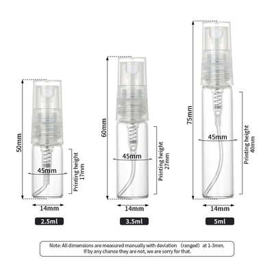 بطری اسپری لوازم آرایشی مسافرتی بطری های اسپری پلاستیکی شفاف 5ML قابل بازیافت